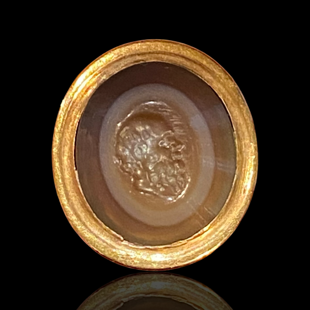 Roman Intaglio Ring Banded Agate - PetitMusee