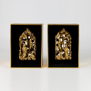 6481 Pair of Giltwood Wood Plaques