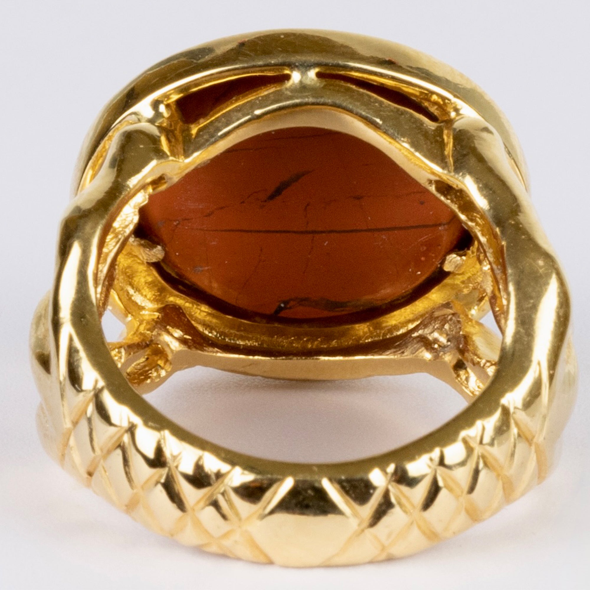 M2259 Intaglio Gold Claw Ring