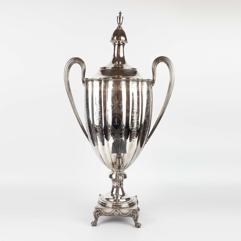 P0933 Silver Plated Two-Handed Tea Urn